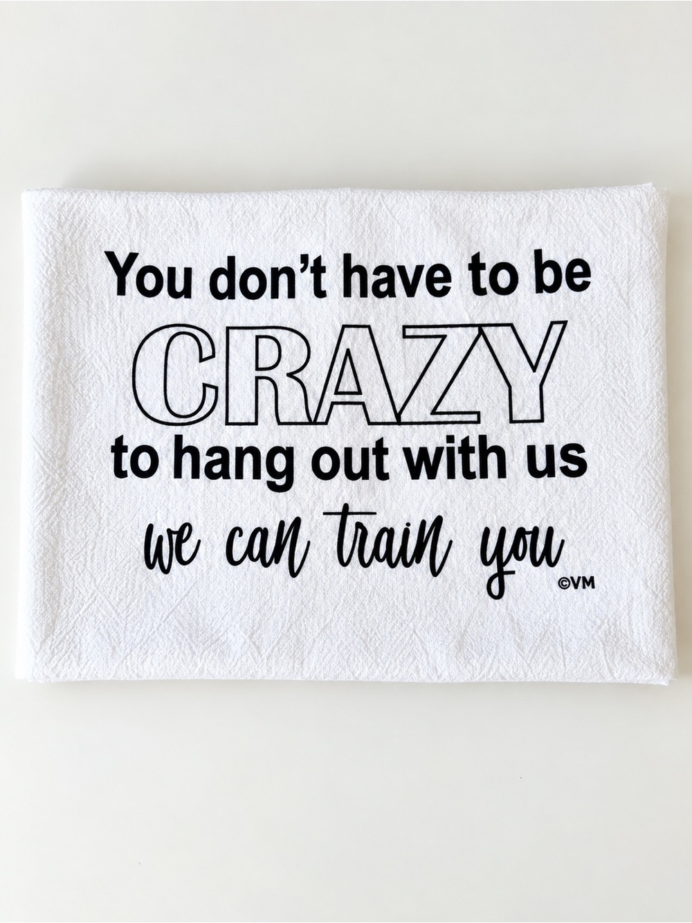 VM White and Black 'Crazy' Kitchen Towel